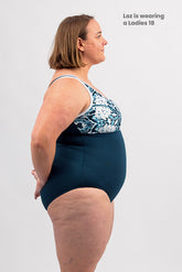 Woman's Empowered Chlorine Proof One Piece - Winter Blast/ Dark Teal